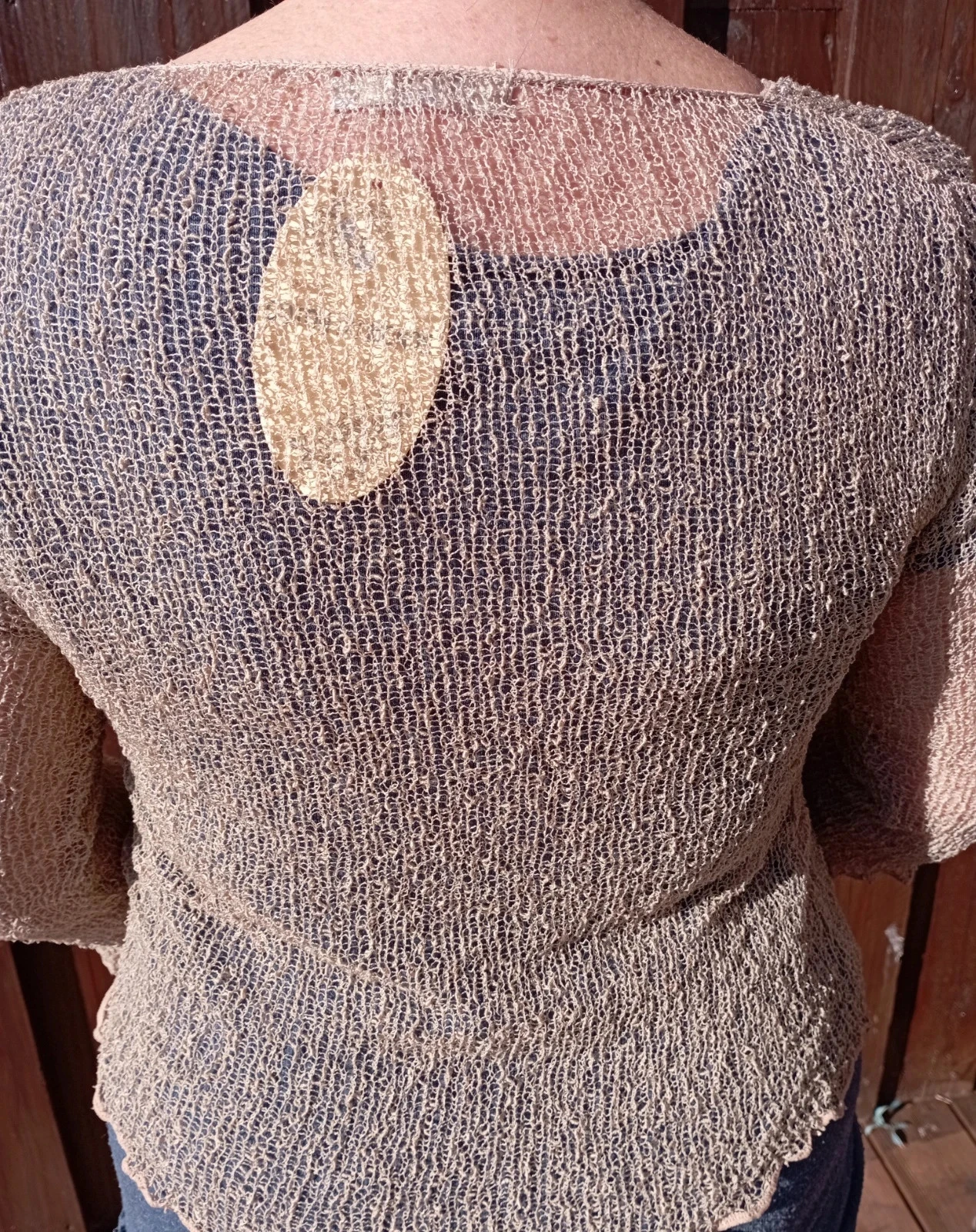 Gilet en maille crochet extensible style boléro bohème Beige – photo 4